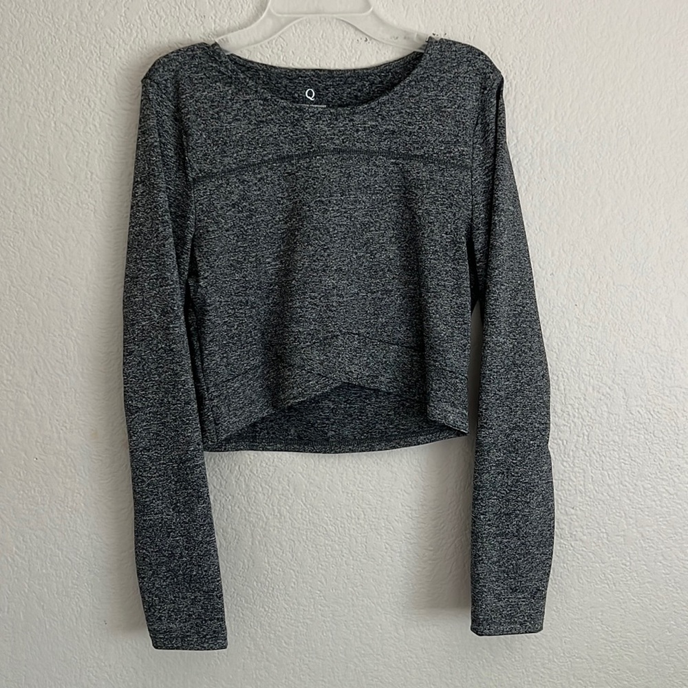 Dark grey long sleeve workout top
